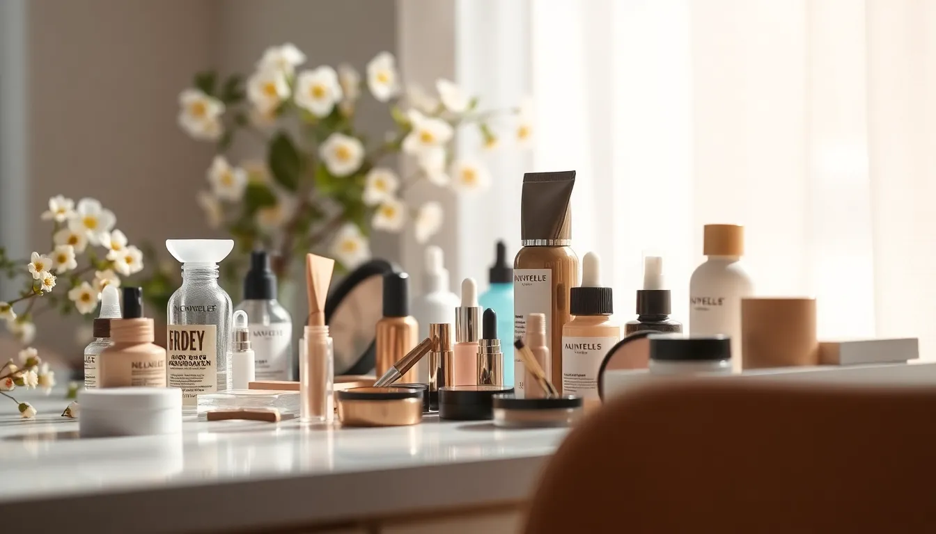 다양한 화장품과 메이크업 도구