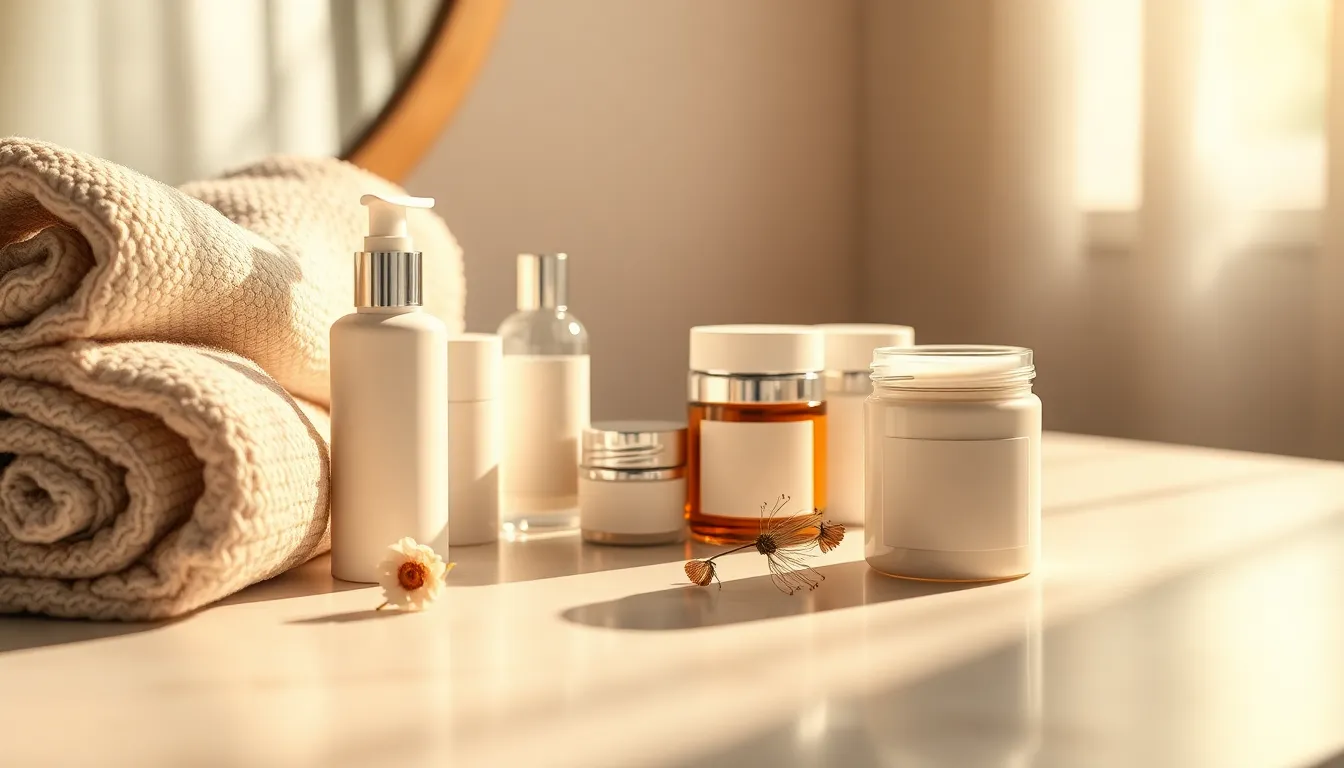 다양한 스킨케어 성분과 화장품 병