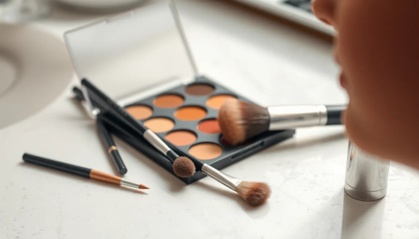 완벽한 베이스 메이크업을 위한 다양한 화장품 이미지