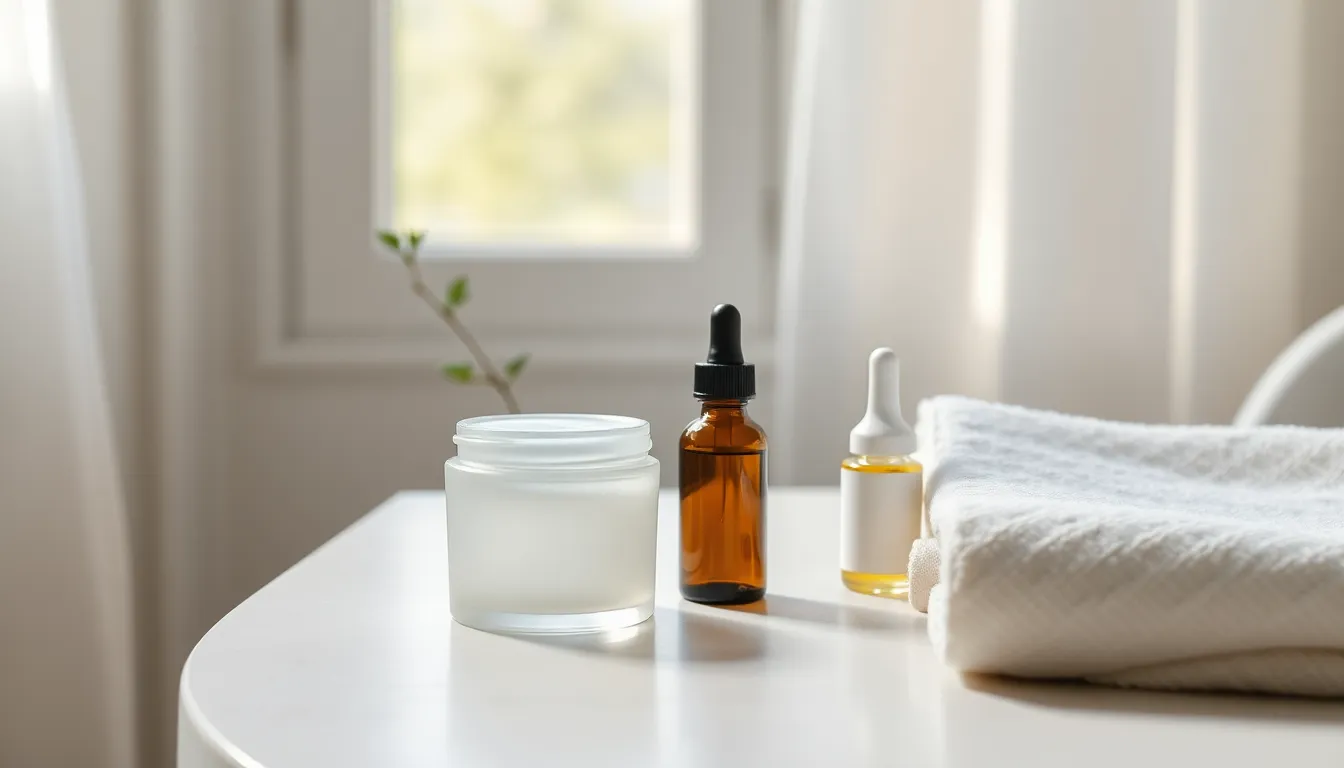 메이크업 도구와 화장품들이 깔끔하게 정리된 모습