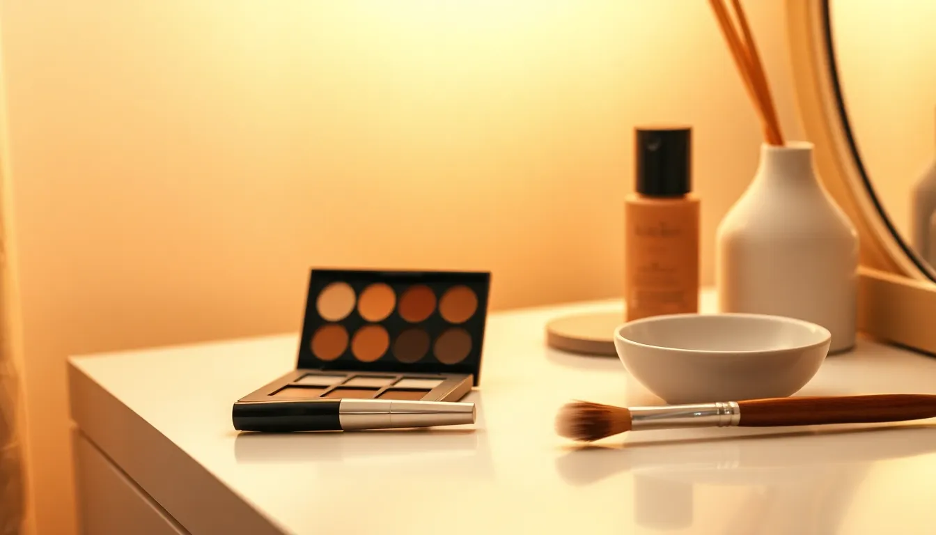 다양한 피부톤의 여성들이 메이크업 제품을 사용하는 모습