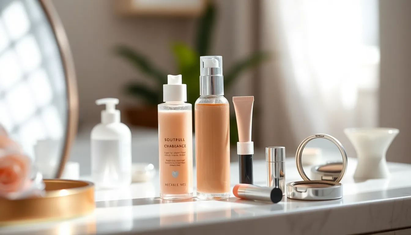 메이크업 팔레트와 브러쉬