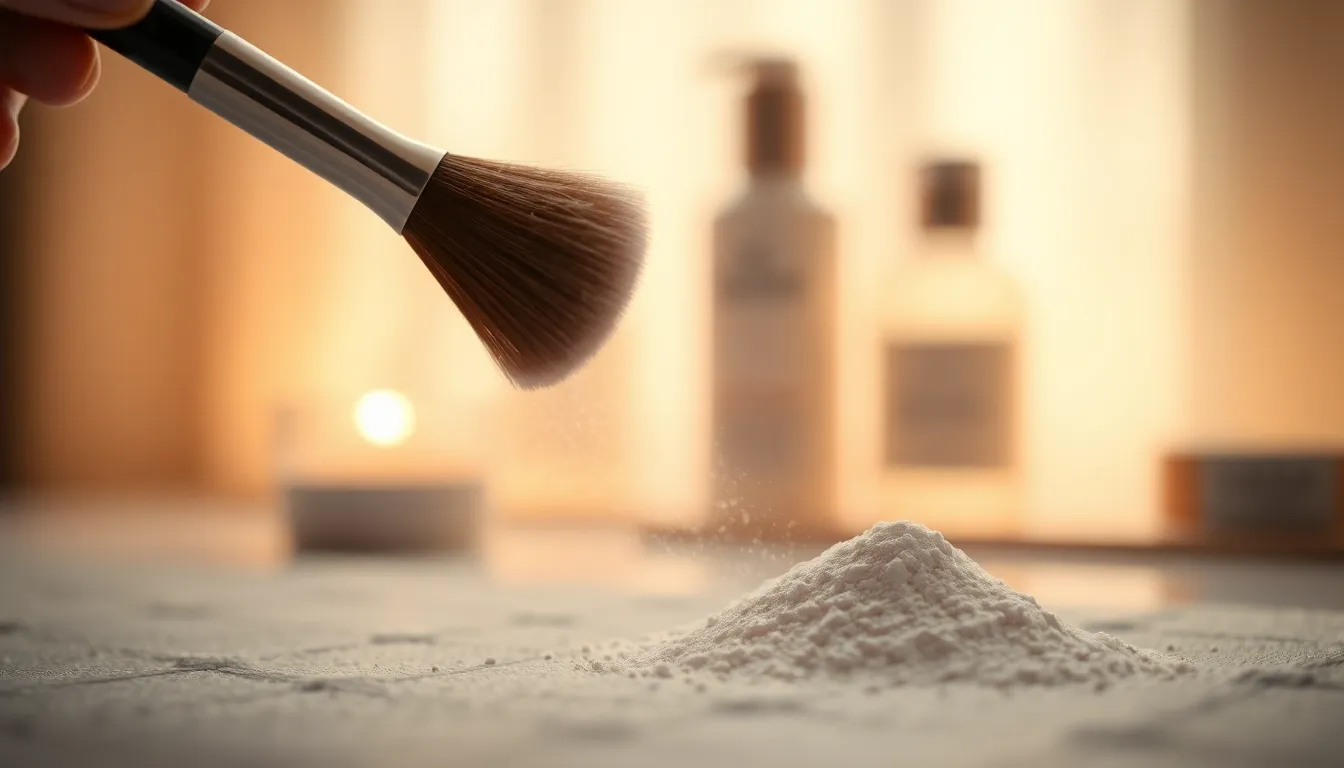 완벽하게 메이크업된 피부를 클로즈업한 사진