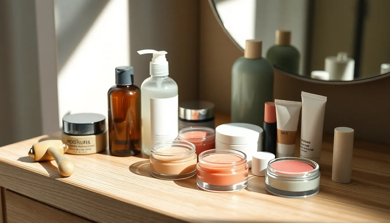 민감성 피부를 위한 부드러운 메이크업 도구 사용 예시