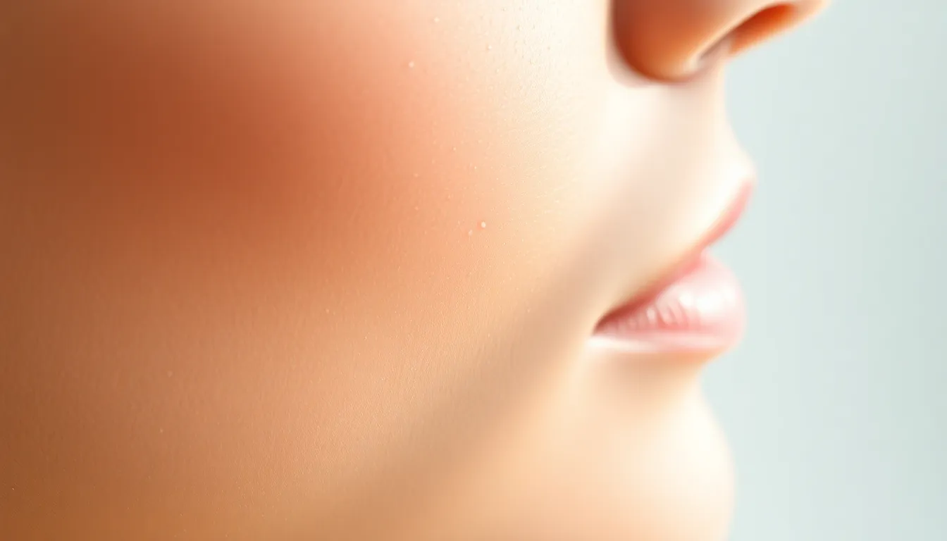 매끈하게 커버된 피부 이미지