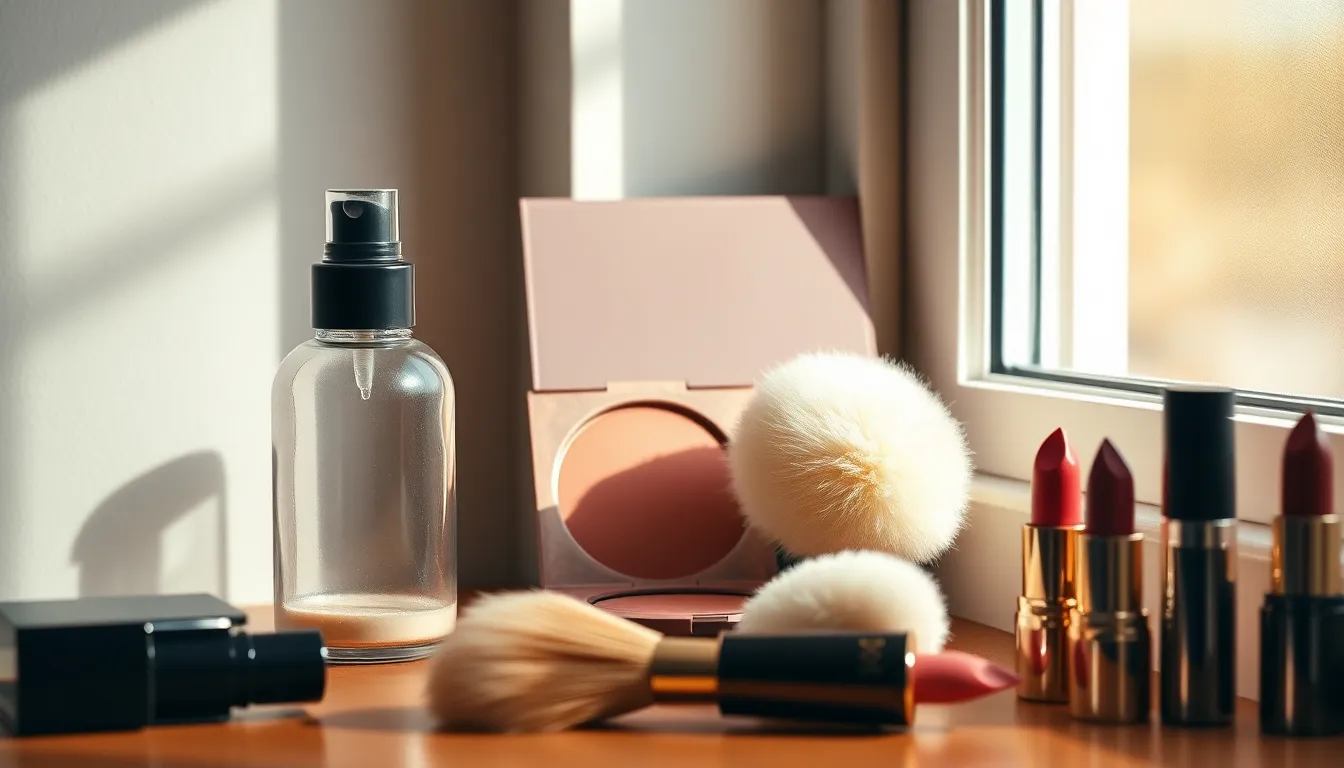 다양한 색상의 메이크업 제품 이미지