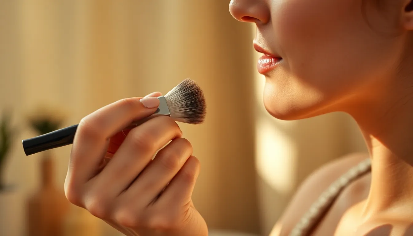 다양한 피부톤과 피부 타입을 가진 여성들이 서로 다른 메이크업 제품을 사용하는 모습, 피부 타입별 메이크업의 중요성을 보여주는 이미지