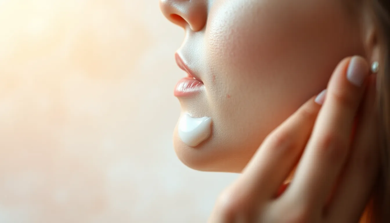 톤업 크림 바르는 모습